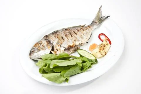 Grilled gilthead bream Stock Photos