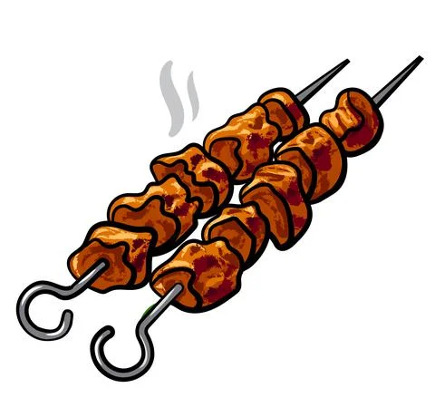 Grilled kebab Stock Illustration
