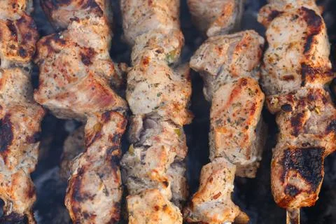 Grilled kebabs Stock Photos