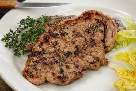 Grilled lamb chop Stock Photos