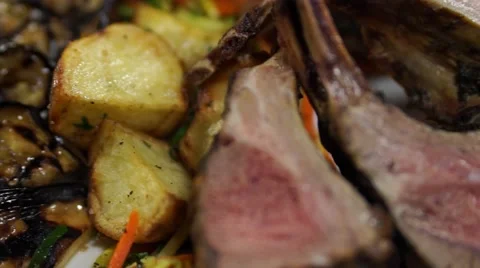 Grilled Lamb Chops Stock Footage 40215700