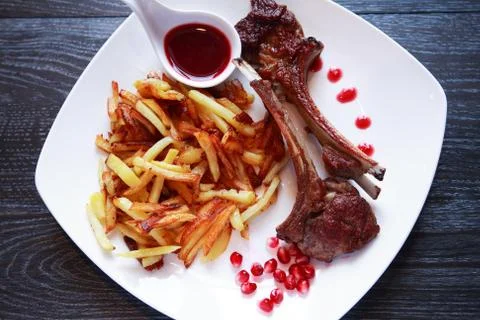Grilled Lamb Chops Stock Photos