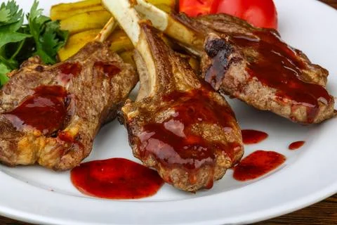 Grilled lamb chops Stock Photos