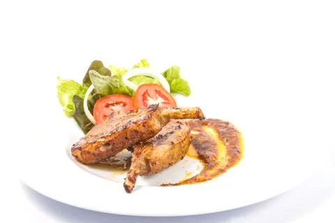 Grilled lamb chops  with vegetables Stock Photos