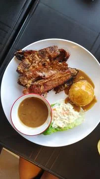 Grilled lamb shoulder chops Stock Photos