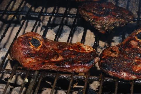 Grilled lamb steak Stock Photos