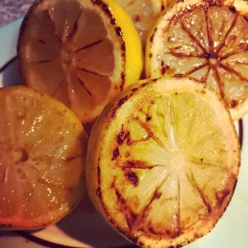 Grilled Lemons Closeup Foto stock