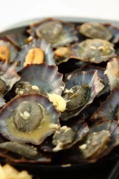 Grilled limpets Stock Photos