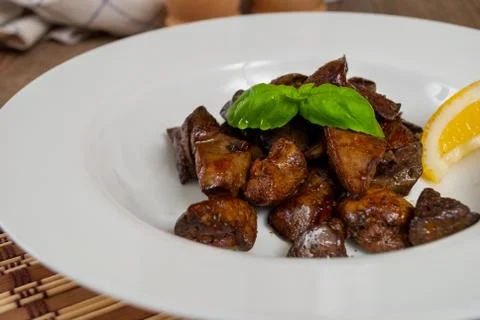 Grilled livers Stock Photos