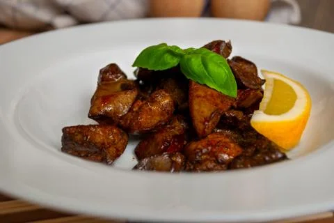 Grilled livers Stock Photos