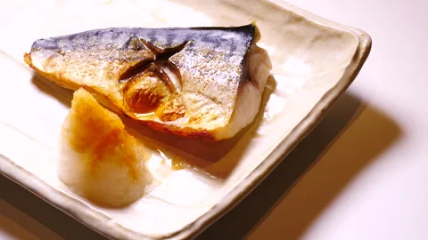 Grilled Mackerel 库存影片 332888405