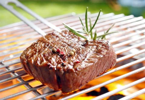 Grilled marinated steak Stock Photos