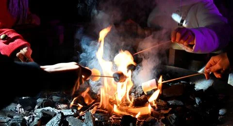 Grilled marshmallows Stock Photos