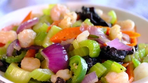 Grilled meat and  vegetables assorted Stock Footage 170938349