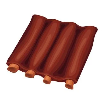 Grilled meat on the bone, ribs. Vector illustration on a white background Illustrazione stock