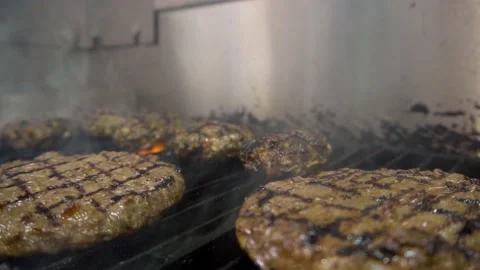 Grilled meat burger Stock Footage 153718023