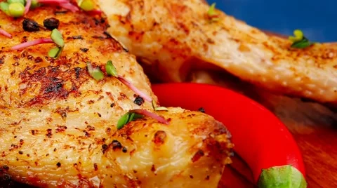 Grilled meat : chicken Vídeos de archivo 45032558