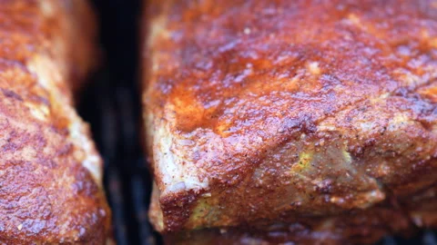 Grilled Meat Closeup Stock Footage 172361550