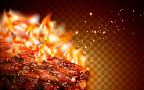 Grilled meat element Illustrazione stock