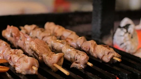 Grilled meat on fire Video stock 92729137
