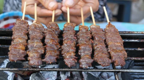 Grilled meat 스톡 동영상 34005427