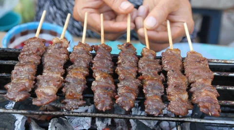 Grilled meat 스톡 동영상 34005681