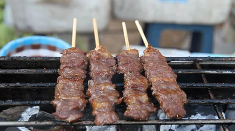 Grilled meat 스톡 동영상 34005890