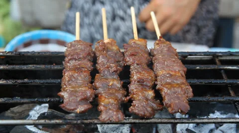 Grilled meat 스톡 동영상 34006153