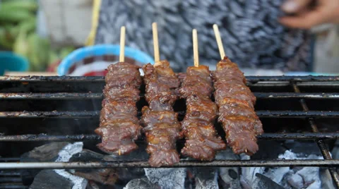 Grilled meat 스톡 동영상 34006397
