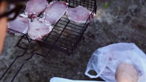 Grilled meat Stock Footage 75218917
