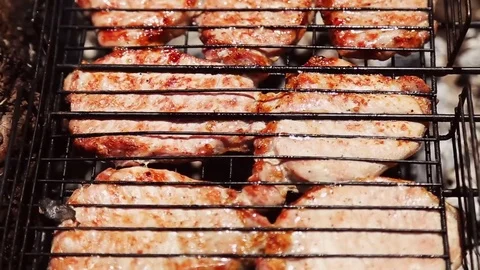 Grilled meat Stock Footage 75218940