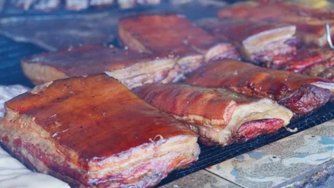 Grilled meat on the grill Stock Footage 300849519