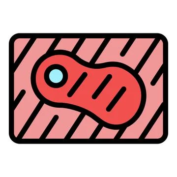 Grilled meat icon vector flat Stock Illustration