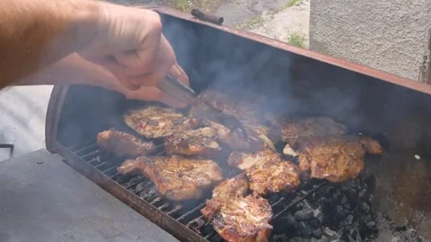 Grilled meat meat steak Video stock 268483490