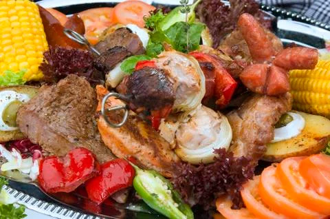 Grilled meat Stock Photos