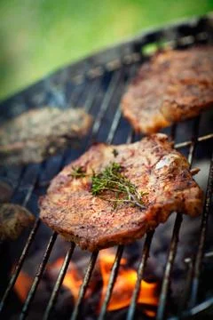 Grilled meat Stock Photos