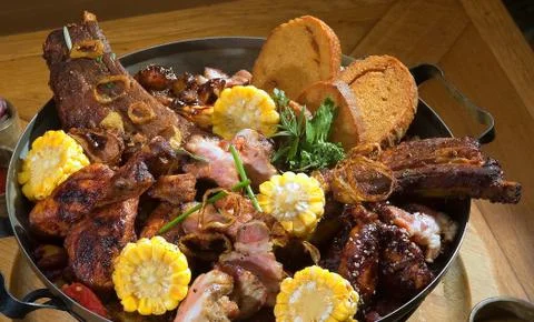Grilled meat Stock Photos