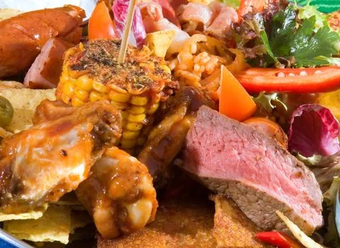 Grilled meat Stock Photos