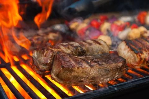 Grilled meat Stock Photos