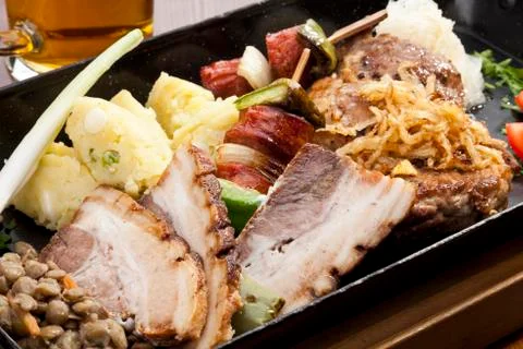 Grilled meat Stock Photos