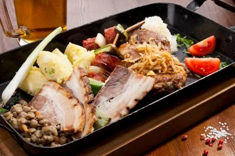 Grilled meat Stock Photos