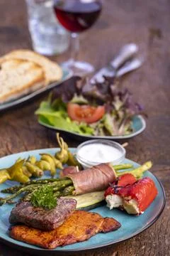 Grilled meat Stock Photos