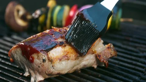 Grilled meat sauce Stock Footage 223028208