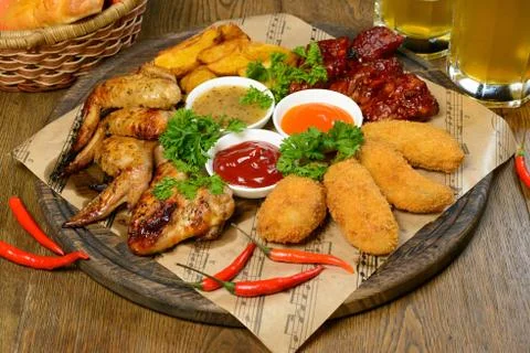 Grilled meat set Stock Photos