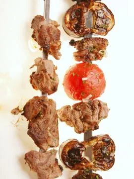 Grilled meat  spit Stock Photos