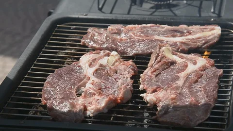 Grilled meat steak Stock Footage 105911957