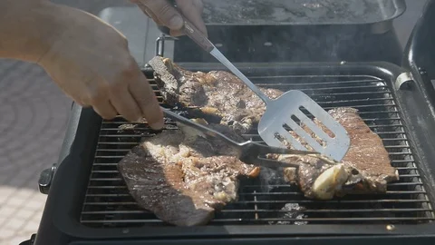 Grilled meat steak Stock Footage 105913378