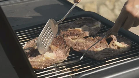 Grilled meat steak Stock Footage 105915308