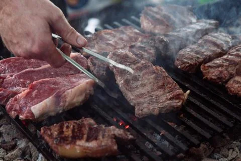 Grilled meat steak. Foto stock