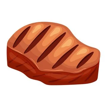 Grilled meat, steak. Vector illustration on a white background Stock Illustration